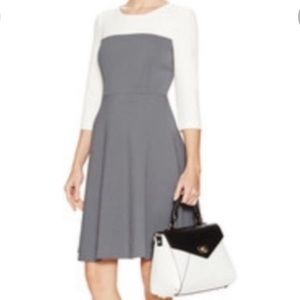 Kate Spade New York Olsen Two-Tone Dress, Gray and White, Size 4, never worn